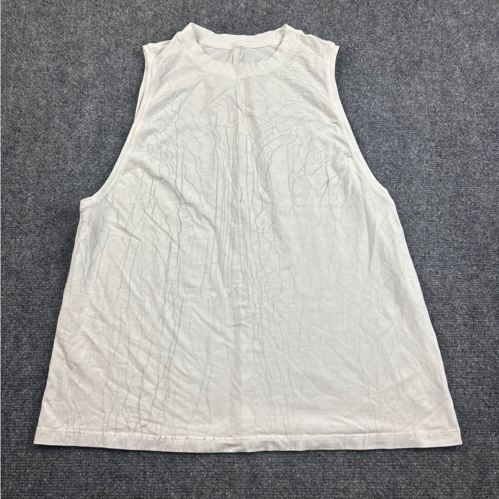 LULULEMON Women's White/ Grey Crackle Print All Yours Tank
